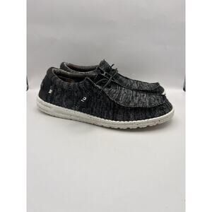 Hey Dude Wally Sox Men Black And White Shoes Size 11